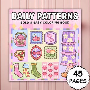 Pattern Coloring Book | Easy and Eye-Catching Pattern Coloring Pages | Adorable Pattern Coloring Book for Adults | 45 Relaxing Coloring Page