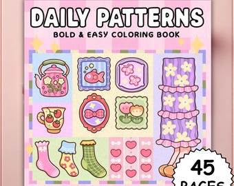 Pattern Coloring Book | Easy and Eye-Catching Pattern Coloring Pages | Adorable Pattern Coloring Book for Adults | 45 Relaxing Coloring Page