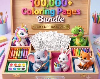 Bundle coloring, Over 100,000 Coloring Pages / Over 100 Books for Kids and Adults, Printable Megapack, Instant Download