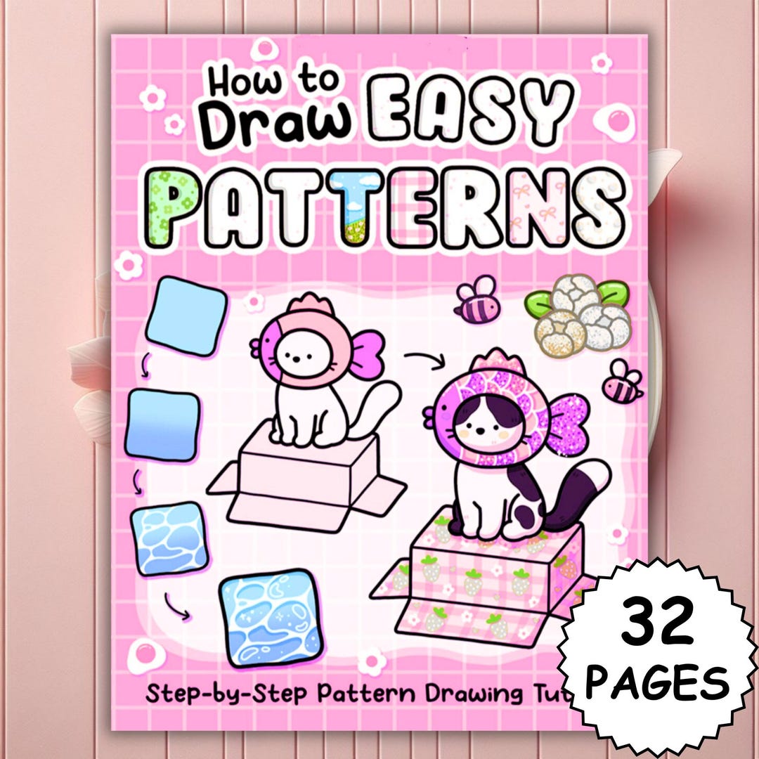 Coloring Book How to Draw Patterns: 32 Easy Eye-catching Pages, Digital ...