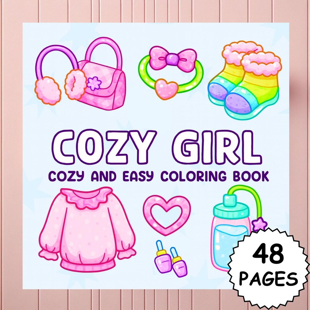 Cozy Girl - Bold and Easy Cute Outfit Coloring Pages for Adults & Teens ...