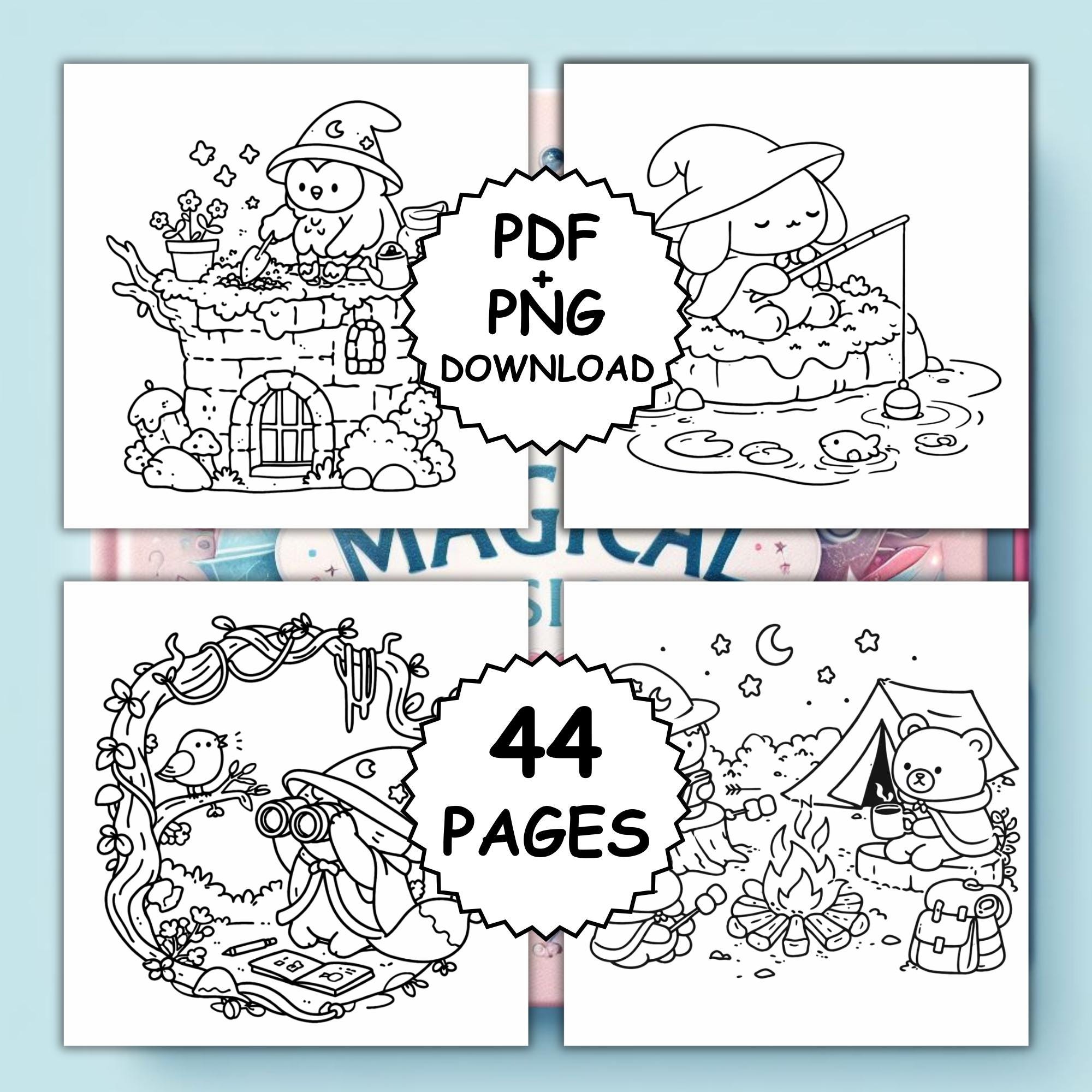 Little Sorcerers Bold and Easy Coloring Book, 44 Cozy Witchy Pages ...