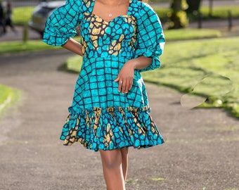 Lovely Teal Ankara dress