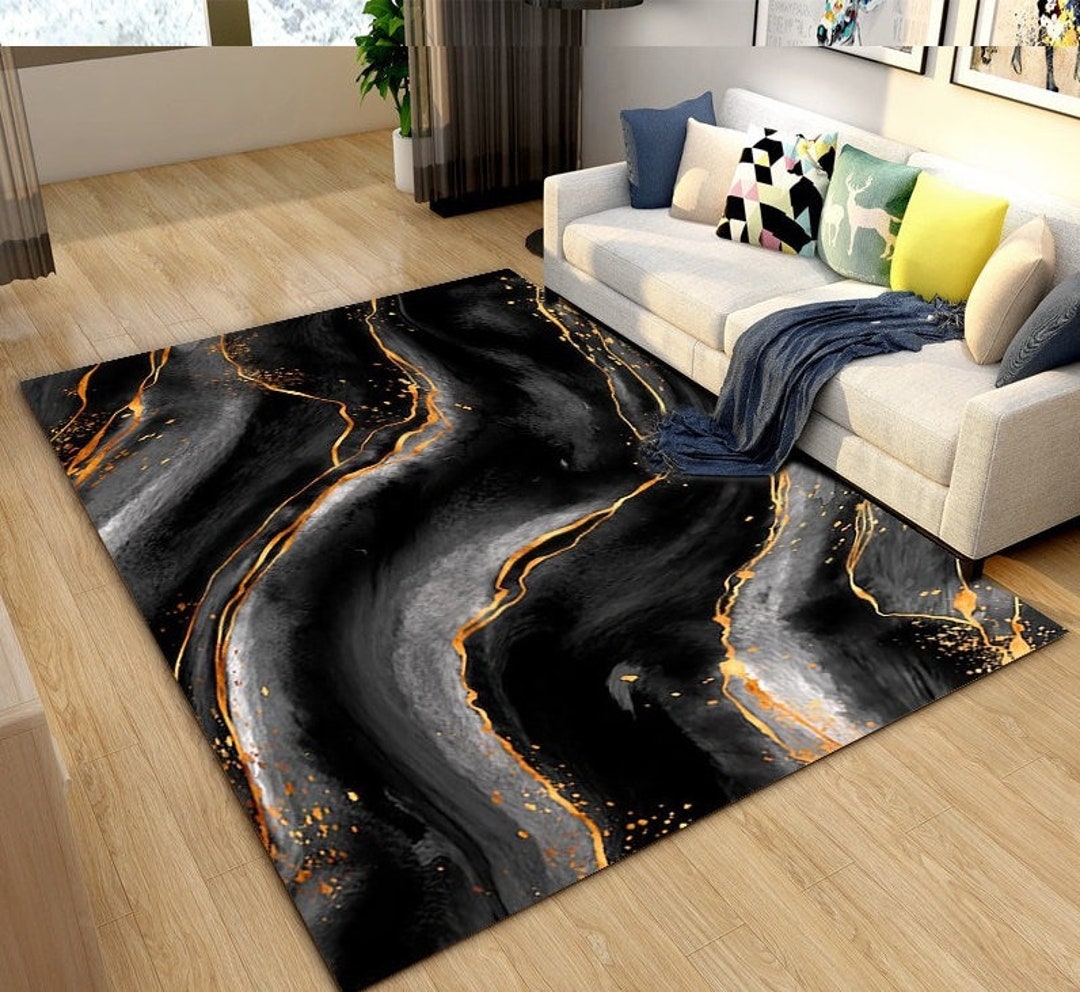 Black Carpet Rug New Design High Quality 3D Printed Carpet Rug - Etsy