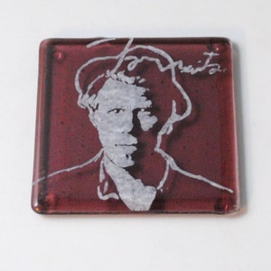 Tom Waits Fused Glass Coaster, Blues, Jazz, Rock and Roll, One From the Heart