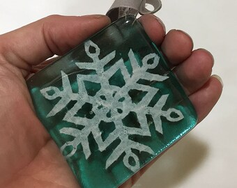 Fused Glass Paper Snowflake Ornament