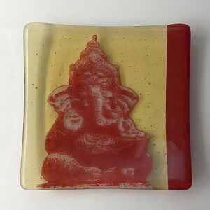 Ganesha Fused Glass Catch All Dish, Coins And Keys Dish