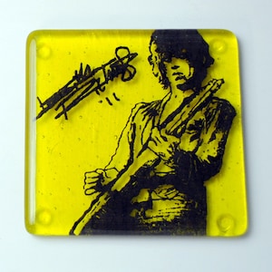 Keith Rolling Stones Musician Fused Glass Coaster, Music, Singer, Music, Guitarist