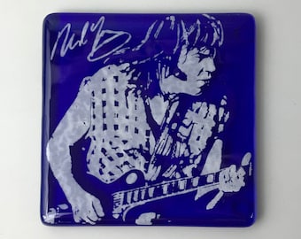 Neil Young Fused Glass Coaster, Singer, Songwriter, Musician, 70's, Old Man, Harvest Moon, Canadian, Rock and Roll,
