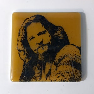 The Dude Abides Fused Glass Coaster