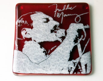 Freddy Mercury Queen Singer Songwriter Fused Glass Coaster Bohemian Rhapsody