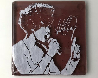 Whitney Houston Fused Glass Coaster, 70's, 80's, Singer, Songwriter, Woman, Woman Artist, I will Alwasy Love you, Queen of the Night