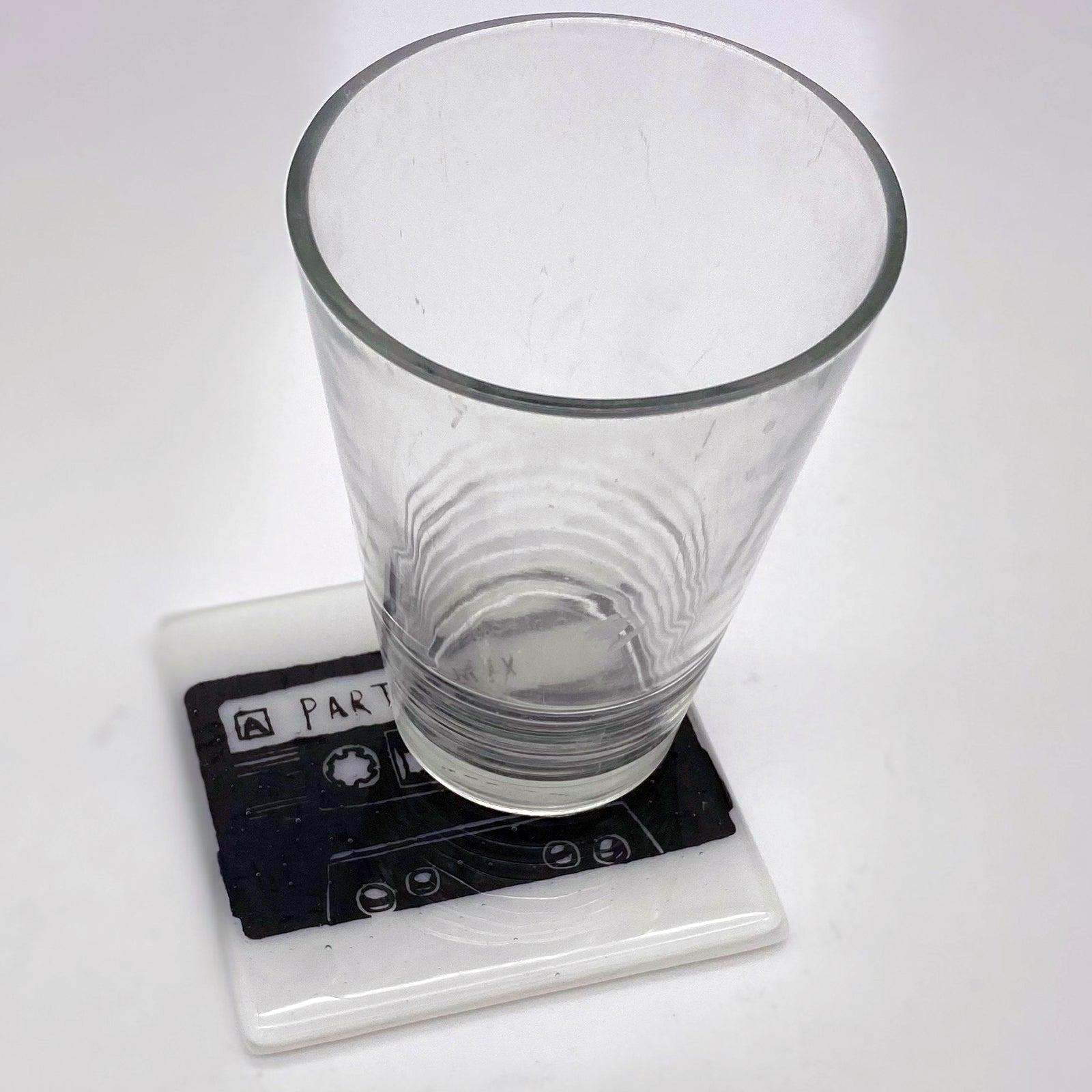 Fused Glass Coaster | Retro Party Mix Cassette Design - Etsy
