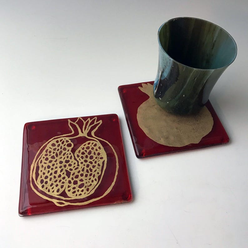 Kiku Handmade Fused Glass Coaster - Thumbnail 2