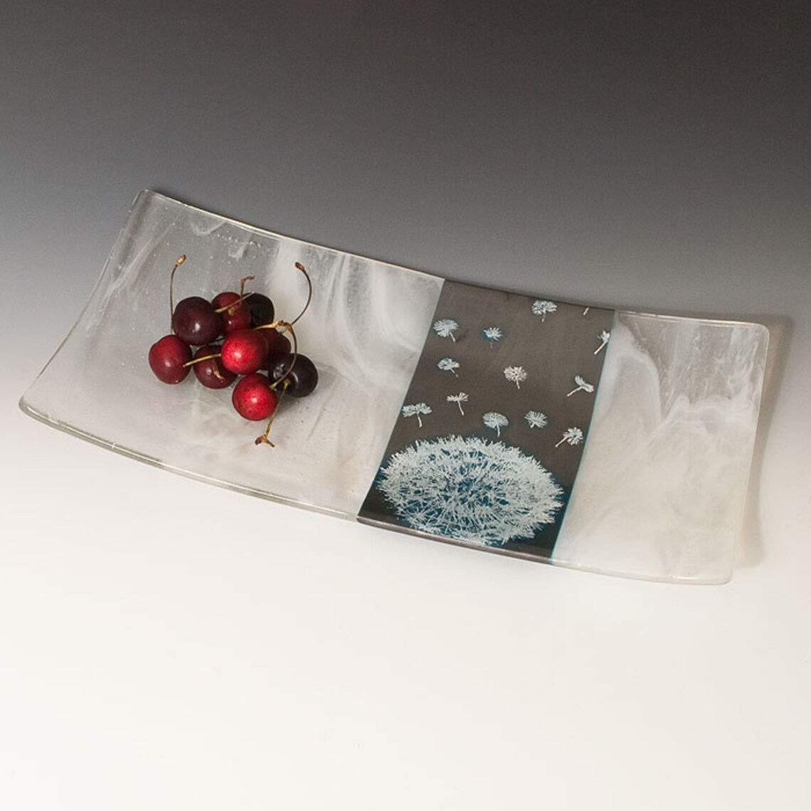 Dandelion Fused Glass Serving Platter Dandelion Nature Etsy