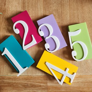 Colorful Wooden Table Numbers