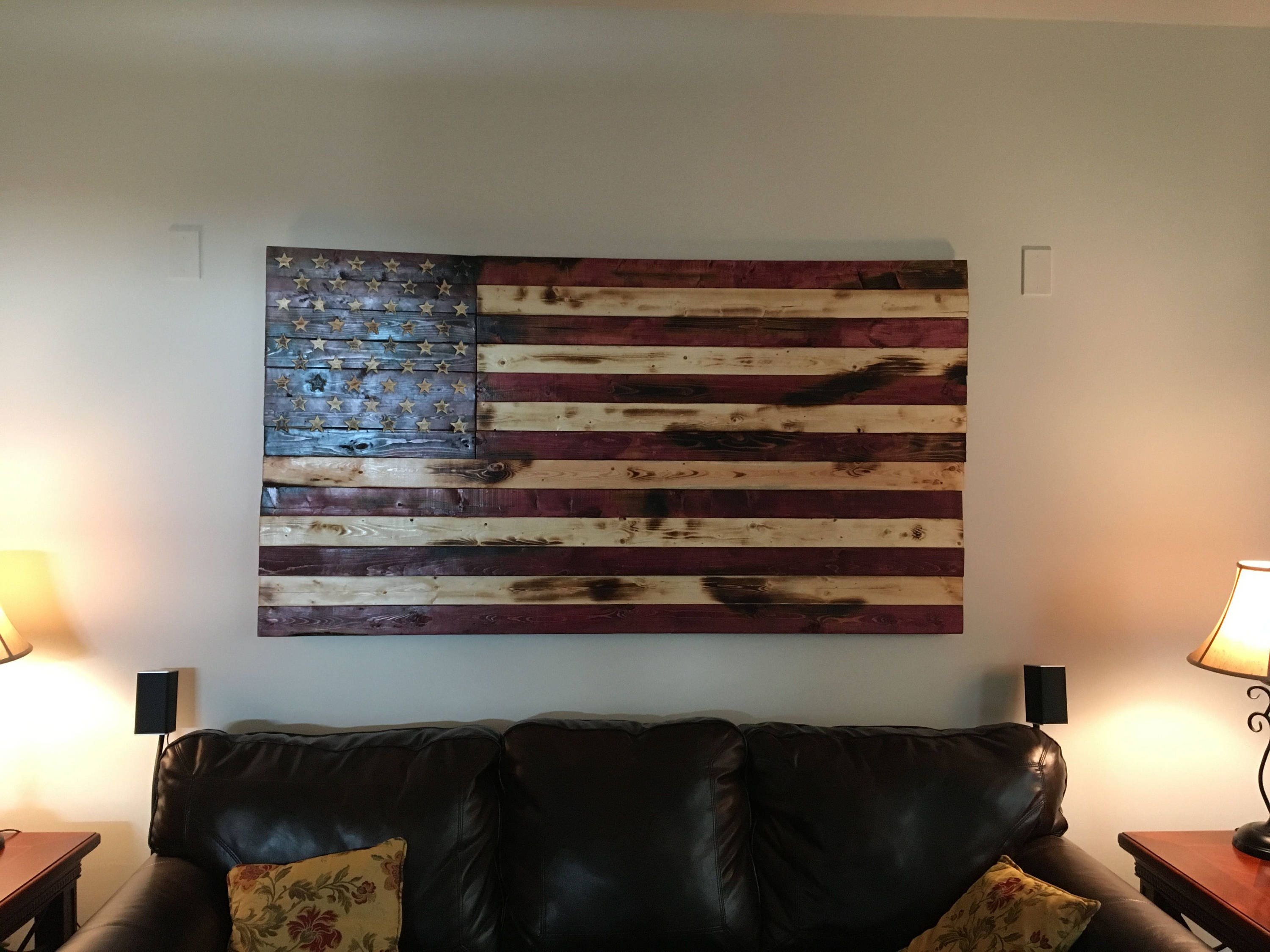 Rustic American Flag Wall Art Old Glory Zoom