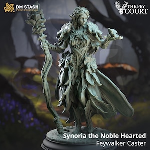 Synoria The Noblehearted | Elf Mage Wizard Sorcerer Druid| 32mm / 28mm / 75mm | Ideal for Tabletop RPGs | Dungeons and Dragons - Dm Stash