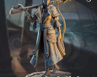 Fiona Harpoon Marsksman | Pirate Human Fighter Ranger Rogue | 32mm / 28mm / 75mm | Ideal for Tabletop RPGs | Dungeons and Dragons - Dm Stash