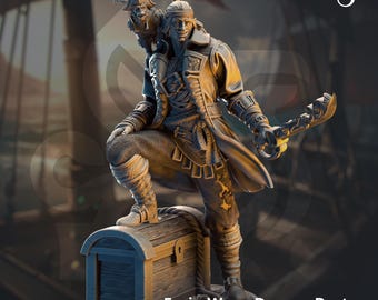 Ervin Wave Dancer | Pirate Elf Genasi Fighter Rogue  | 32mm / 28mm / 75mm | Ideal for Tabletop RPGs | Dungeons and Dragons - Dm Stash