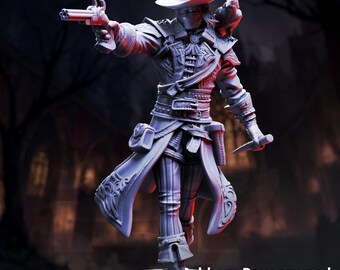 Arkham Ravenswood | Gunslinger DND Miniature | 32mm Resin RPG Figure Dungeons and Dragons