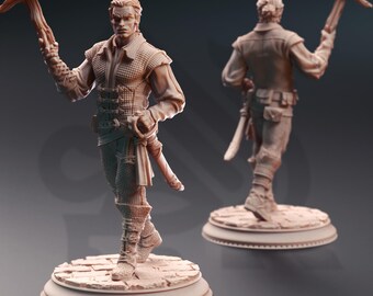 Kartellvollzug - Design 2 | Mensch Waldläufer Schurke | 32mm / 28mm / 75mm | Ideal für Tabletop-Rollenspiele | Dungeons and Dragons - Dm Stash