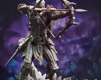 Drow Waldläufer Miniatur DND Miniatur | 32 mm Resin Rollenspielfigur Dungeons and Dragons