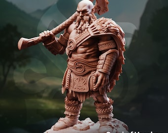 Orzei | Dwarf Berserker Barbarian Fighter Paladin | 32mm / 28mm / 75mm | Ideal for Tabletop RPGs | Dungeons and Dragons - Dm Stash