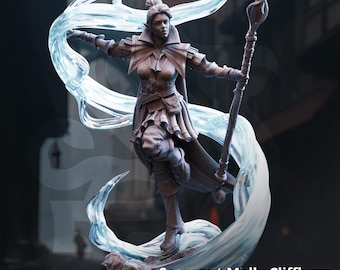 Molly Cliffburn | Female Elf Drow Mage Wizard Sorcerer Druid| 32mm / 28mm / 75mm | Ideal for Tabletop RPGs | Dungeons and Dragons - Dm Stash