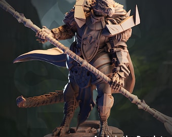 Apokis El Resuelto / Caballeros Dragonborn Luchador Paladín / 32 mm / 28 mm / 75 mm / Ideal para juegos de rol de mesa / Dungeons and Dragons - Dm Stash