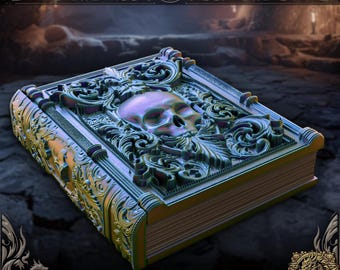 Libro de la Torre del Nigromante Mago Hechicero / Tomo de almacenamiento de dados de Dungeons & Dragons / Bandeja de dados de RPG / Regalo de bárbaro / Organizador de accesorios de TTRPG