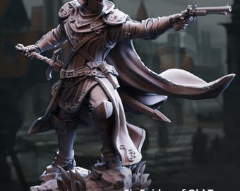 Sir Enidus / Elfo humano, pistolero, paladín, caballero, luchador / 32 mm / 28 mm / 75 mm / Ideal para juegos de rol de mesa / Dungeons and Dragons - Dm Stash