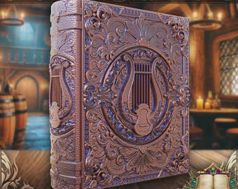 Libro de Torre de Dados de Bardo / Tomo de Almacenamiento de Dados de Dungeons & Dragons / Bandeja de Dados de RPG / Regalo de Bardo / Organizador de Accesorios de TTRPG