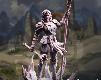 Sarah Rosenholz | Menschenkämpfer Kleriker Paladin | 32mm / 28mm / 75mm | Ideal für Tabletop-Rollenspiele | Dungeons and Dragons - Dm Stash