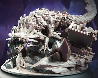 Salamandra Elemental de Lava / Monstruo Enemigo de la Infraoscuridad / 32 mm / 28 mm / 75 mm / Ideal para juegos de rol de mesa / Dungeons and Dragons - Dm Stash