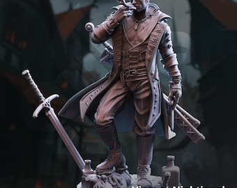 Vincent Nightinggale | Human Rogue Duelist Fighter BBEG NPC | 32mm / 28mm / 75mm | Ideal for Tabletop RPGs | Dungeons and Dragons - Dm Stash