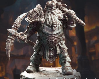 Gordrain Steinhand | Zwerg Duergar Kämpfer Paladin General | 32mm / 28mm / 75mm | Ideal für Tabletop-Rollenspiele | Dungeons and Dragons - Dm Stash