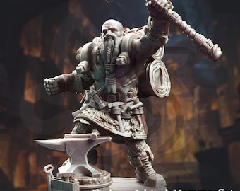Lochren Hammerfist | Dwarf Duergar Artificer Blacksmith NPC | 32mm / 28mm / 75mm | Ideal for Tabletop RPGs | Dungeons and Dragons - Dm Stash