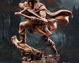 Vidar Skalgrim Nordic Hunter | Elf Human Viking Ranger | 32mm / 28mm / 75mm | Ideal for Tabletop RPGs | Dungeons and Dragons - Dm Stash