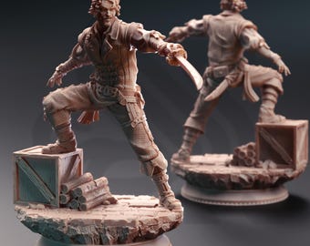 Kartell Enforcer Menschen Kämpfer, Schurke DND Miniatur | 32 mm Resin Rollenspielfigur Dungeons and Dragons