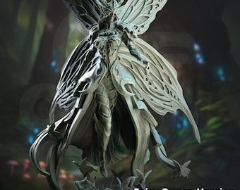 Userios The Fey Queen | Archfey Fairy Mage | 32mm / 28mm / 75mm | Ideal for Tabletop RPGs | Dungeons and Dragons - Dm Stash