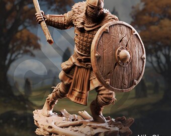 Nils Olav | Human Fighter Barbarian Viking Nordic Paladin | 32mm / 28mm / 75mm | Ideal for Tabletop RPGs | Dungeons and Dragons - Dm Stash