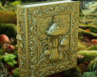 Libro de la Torre de Hongos Druida Hada Feywild / Tomo de almacenamiento de dados de Dungeons & Dragons / Bandeja de dados de RPG / Regalo de bárdico / Organizador de accesorios de TTRPG