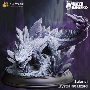 Salansi The Crystalline Lizard | Familiar NPC Monster Enemy| 32mm / 28mm / 75mm | Ideal for Tabletop RPGs | Dungeons and Dragons - Dm Stash