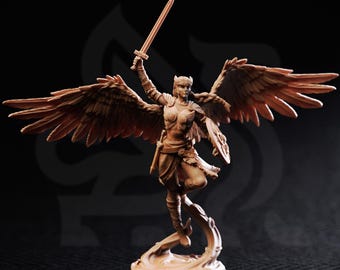 Daughter Of Death | Angel Nordic Celestial Aasimar Paladin | 32mm / 28mm / 75mm | Ideal for Tabletop RPGs | Dungeons and Dragons - Dm Stash