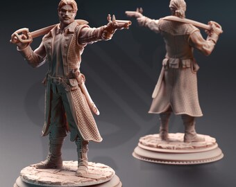 Kartellvollzug - Design 3 | Mensch NPC Revolverheld Schurke | 32mm / 28mm / 75mm | Ideal für Tabletop-Rollenspiele | Dungeons and Dragons - Dm Stash