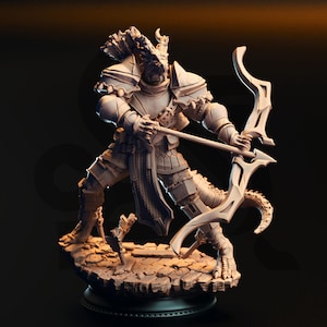 Azmordion&#39;s Chosen | Dragonborn Knights Fighter Ranger | 32mm / 28mm / 75mm | Ideal for Tabletop RPGs | Dungeons and Dragons - Dm Stash