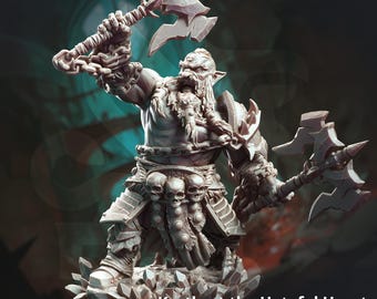 Korthart the Hateful Heart | Dwarf Berserker Barbarian | 32mm / 28mm / 75mm | Ideal for Tabletop RPGs | Dungeons and Dragons - Dm Stash