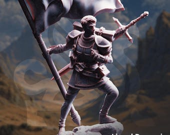 Lionel Knappe der Gerechtigkeit | Mensch Kämpfer Paladin NPC Verbündeter | 32mm / 28mm / 75mm | Ideal für Tabletop-Rollenspiele | Dungeons and Dragons - Dm Stash