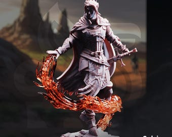 Selrina Kampfmagierin | Weiblich Mensch Paladin Magier Kleriker | 32mm / 28mm / 75mm | Ideal für Tabletop-Rollenspiele | Dungeons and Dragons - Dm Stash